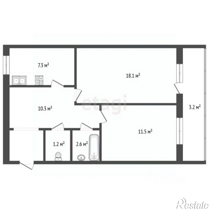 2-комн квартира Социалистическая улица, 32,  д. 32