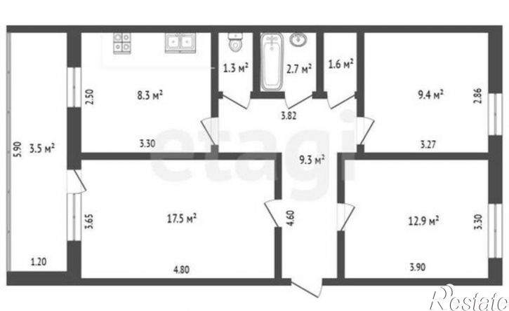 3-комн квартира Черноморская улица, 16,  д. 16