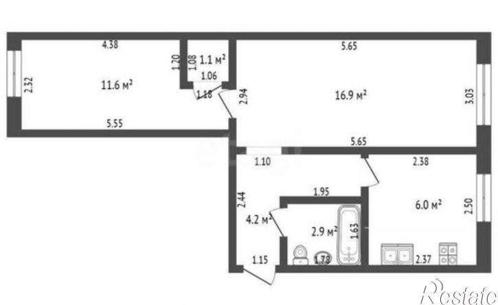2-комн квартира ул Худайбердина, 132,  д. 132