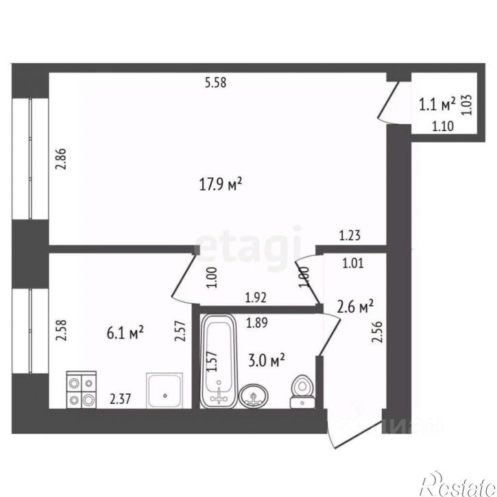 1-комн квартира ул Революционная, 5,  д. 5