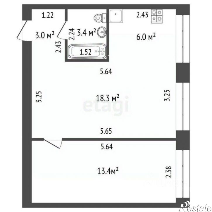 2-комн квартира улица Гоголя, 124В,  д. 124В