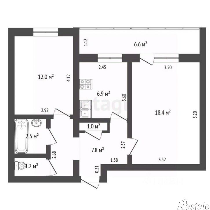 2-комн квартира ул Худайбердина, 27,  д. 27