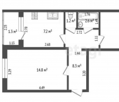 2-комн, 48кв м, этаж 3/5 ул Чехова, 1