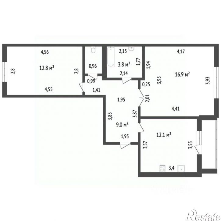2-комн квартира проспект Октября, 93,  д. 93