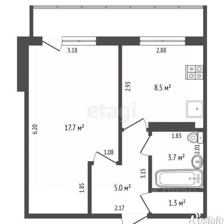 1-комн квартира улица 7 Ноября, 101,  д. 101