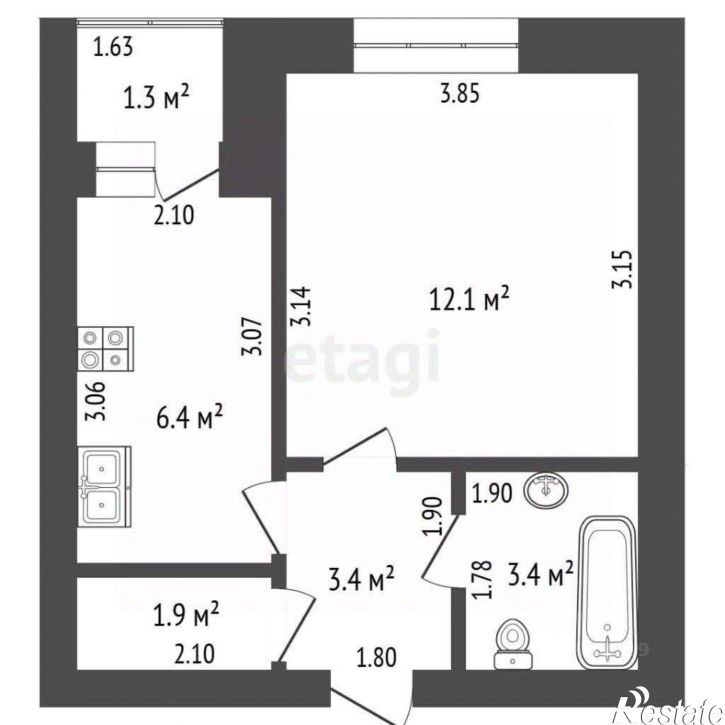 1-комн квартира улица Гоголя, 137,  д. 137