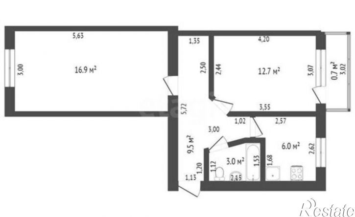2-комн квартира улица Курчатова, 28,  д. 28