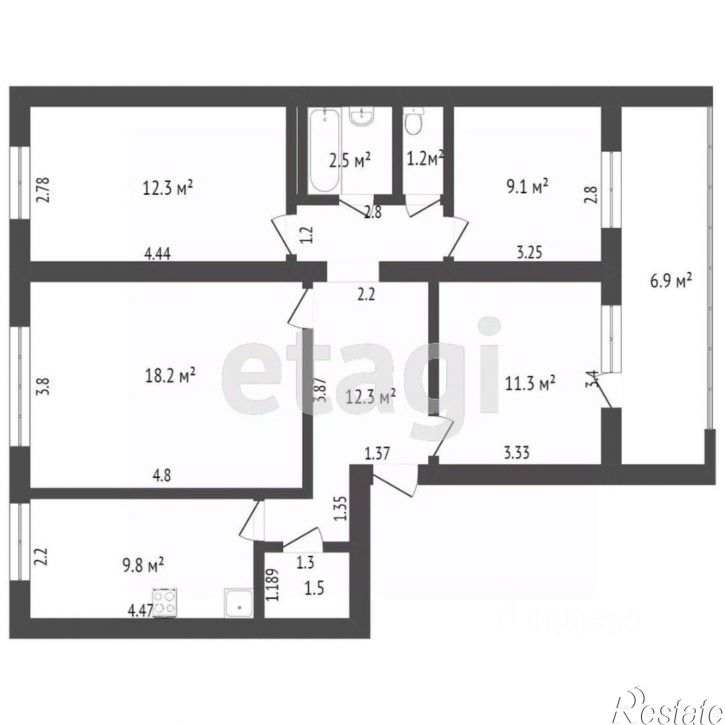 4-комн квартира ул Кочетова, 34,  д. 34