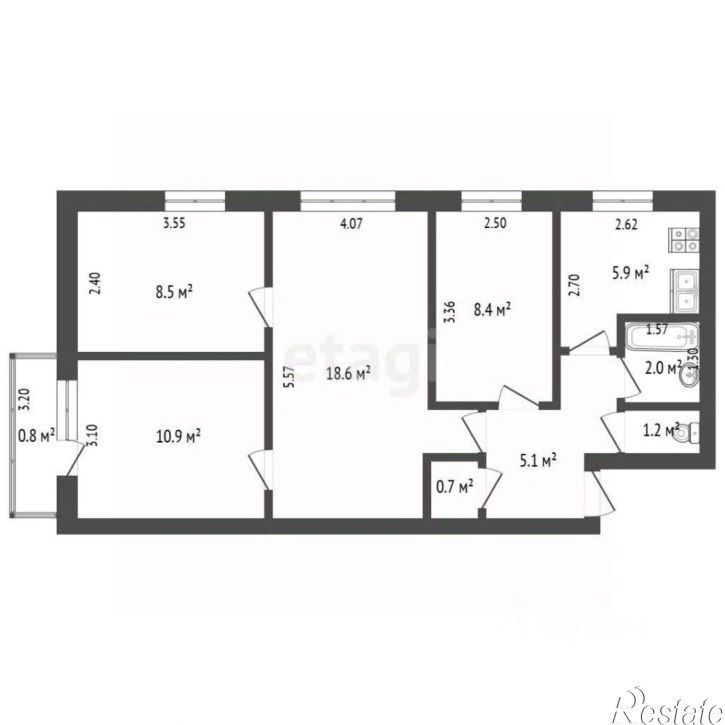4-комн квартира ул Худайбердина, 147,  д. 147