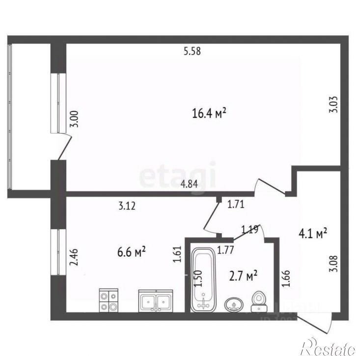 1-комн квартира ул Дружбы, 44а,  д. 44а