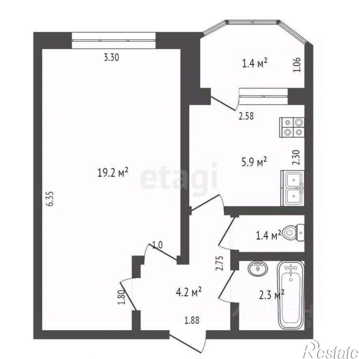1-комн квартира ул Дружбы, 3,  д. 3