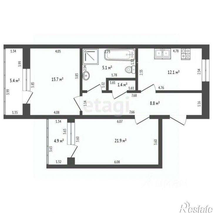 2-комн квартира пр-кт Октября, 42,  д. 42