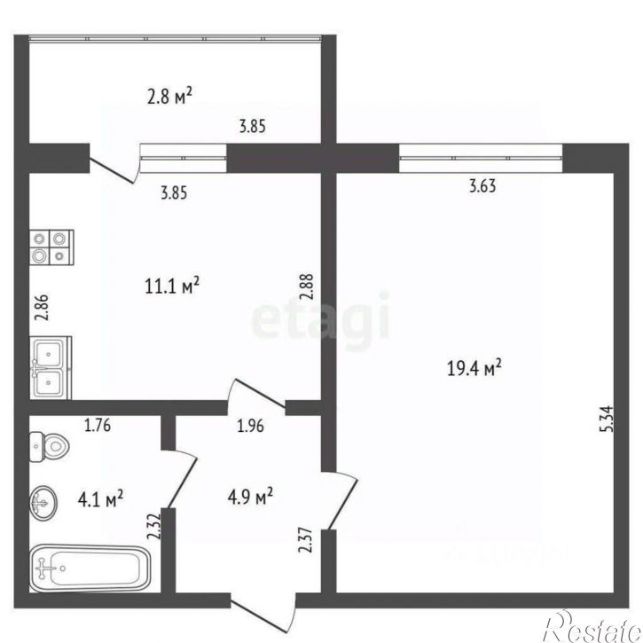 1-комн квартира ул 7 Ноября, 101,  д. 101