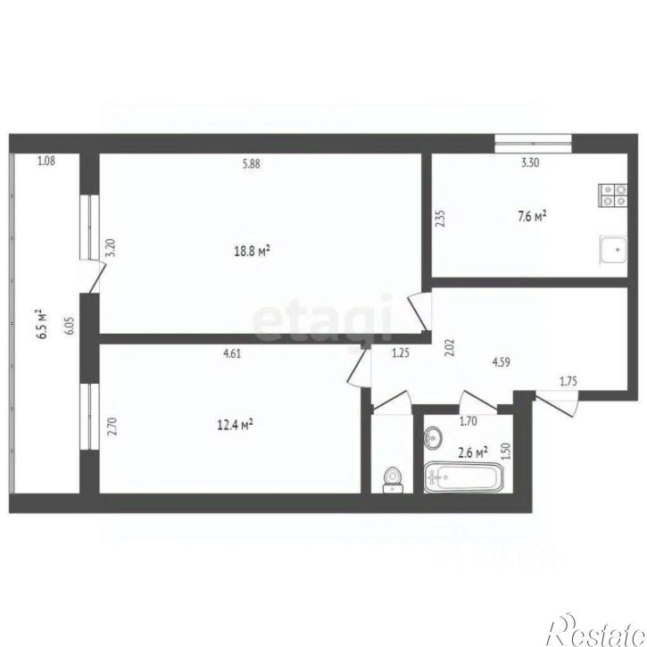 2-комн квартира ул Механизации, 13,  д. 13
