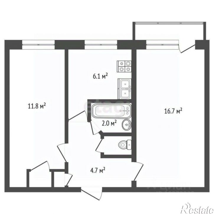 2-комн квартира ул Шаймуратова, 17,  д. 17