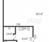 1-комн, 26кв м, этаж 4/5 пр-кт Ленина, 34а