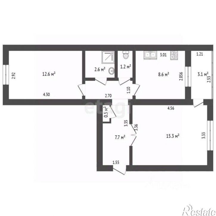 2-комн квартира ул Черноморская, 16,  д. 16