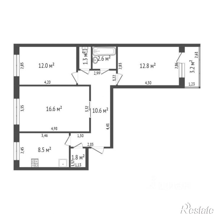 3-комн квартира ул Патриотическая, 98,  д. 98