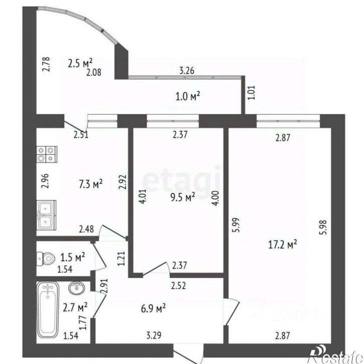 2-комн квартира ул Караная Муратова, 6,  д. 6