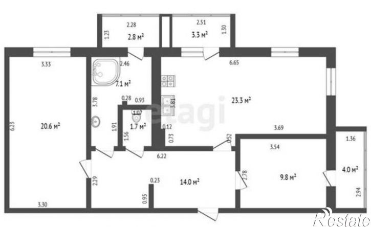 3-комн квартира пр-кт Октября, 85,  д. 85