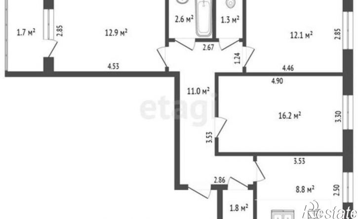 3-комн квартира ул Патриотическая, 98,  д. 98
