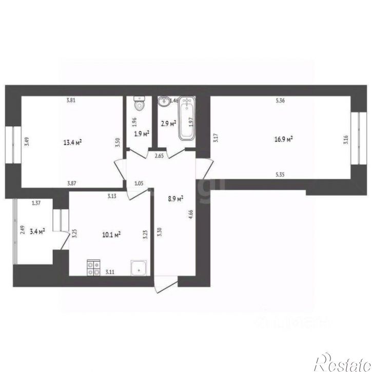 2-комн квартира ул Машиностроителей, 64,  д. 64