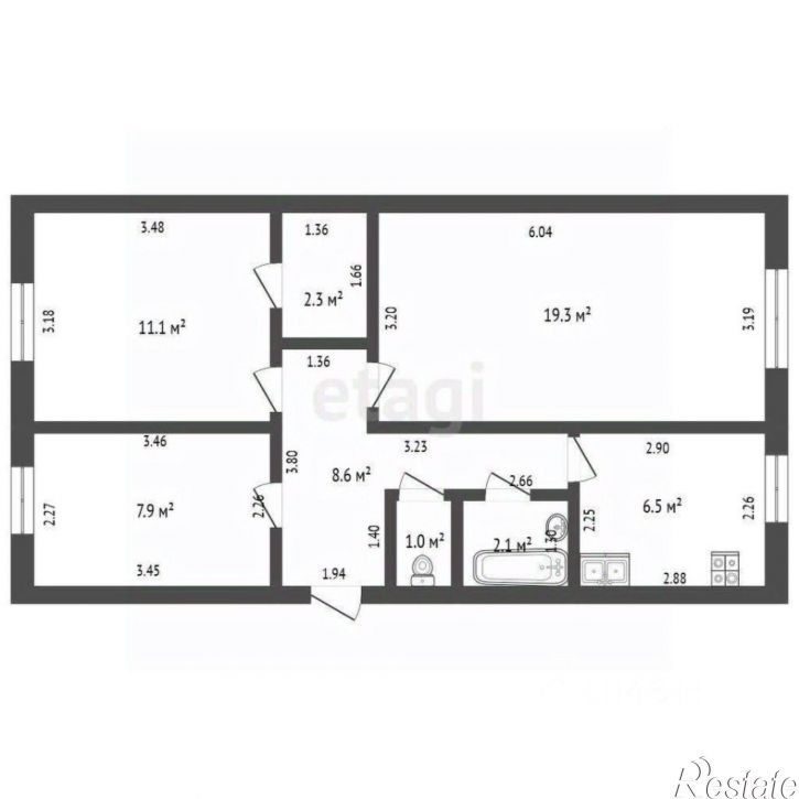 3-комн квартира пр-кт Октября, 20,  д. 20