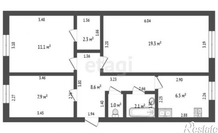 3-комн квартира пр-кт Октября, 20,  д. 20