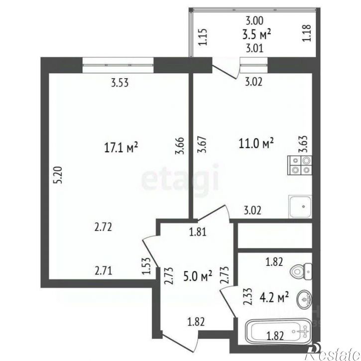 1-комн квартира пр-кт Октября, 38,  д. 38