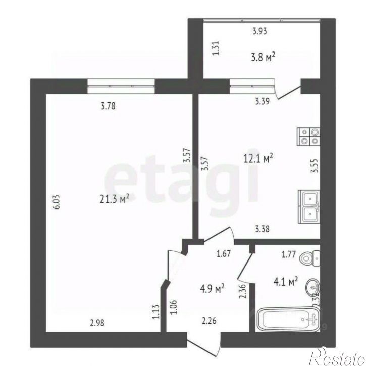 1-комн квартира ул Строителей, 26,  д. 26