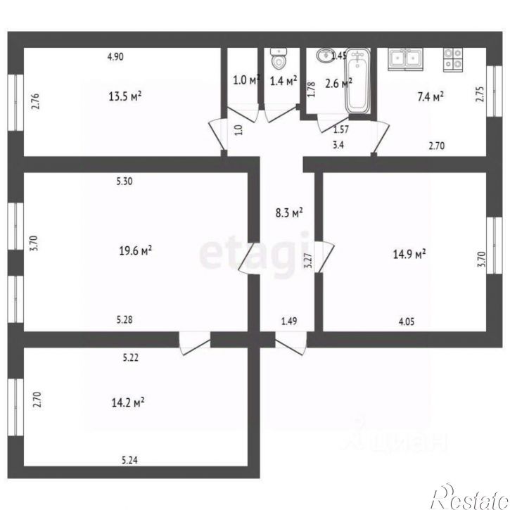 4-комн квартира ул Воинов-интернационалистов, 38,  д. 38