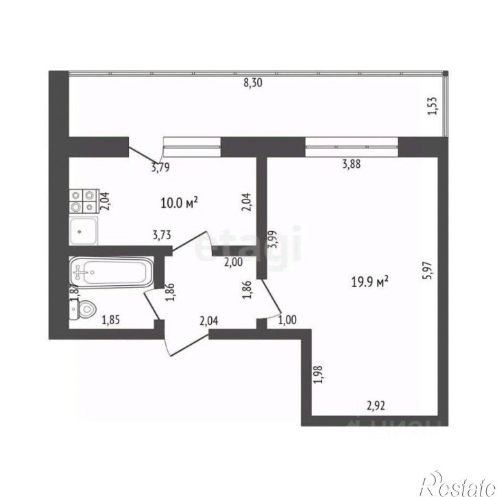 1-комн квартира ул Набережная, 3,  д. 3