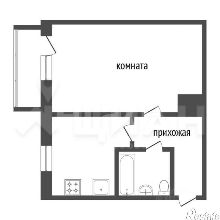 1-комн квартира пр-кт Октября, 57,  д. 57