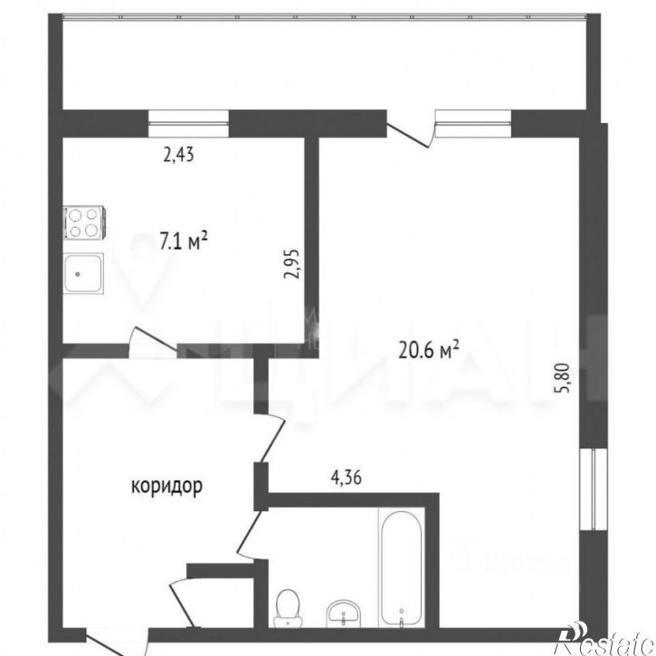 1-комн квартира ул Полевая, 1,  д. 1