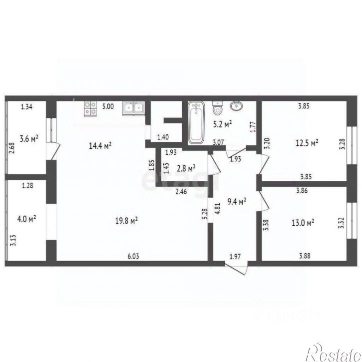 3-комн квартира ул Гоголя, 118б,  д. 118б