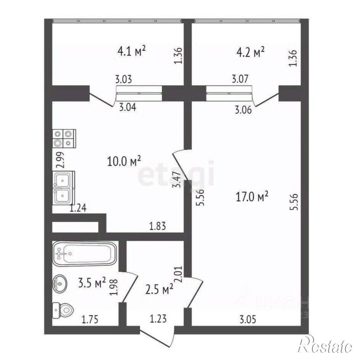 1-комн квартира ул Ботаническая, 2,  д. 2