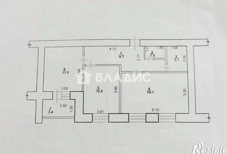 2-комн квартира ул Цементников, 5,  д. 5