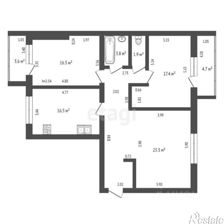 3-комн квартира улица 23 Мая, 24,  д. 24