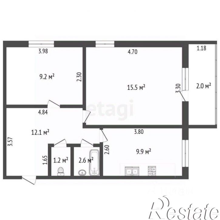 2-комн квартира Днепровская улица, 18,  д. 18