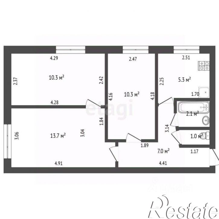 3-комн квартира улица Дружбы, 64,  д. 64