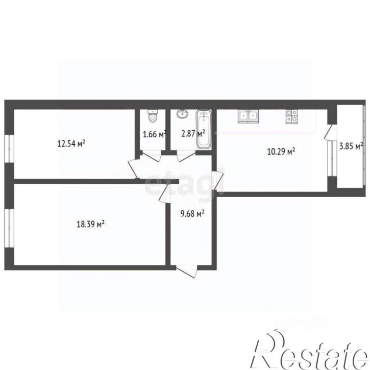 2-комн квартира улица Артёма, 116Б,  д. 116Б