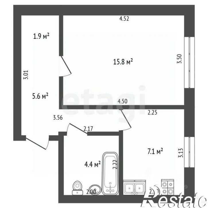 1-комн квартира улица Якутова, 9В,  д. 9В
