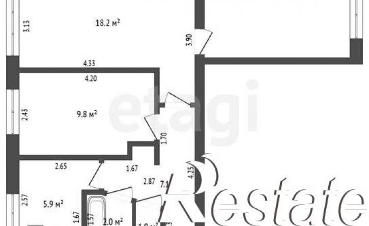 3-комн квартира улица Курчатова, 38,  д. 38