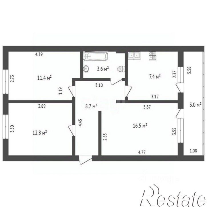 3-комн квартира улица Гоголя, 129,  д. 129