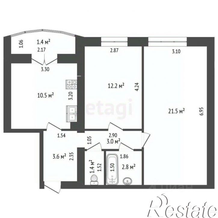2-комн квартира улица Дружбы, 3,  д. 3