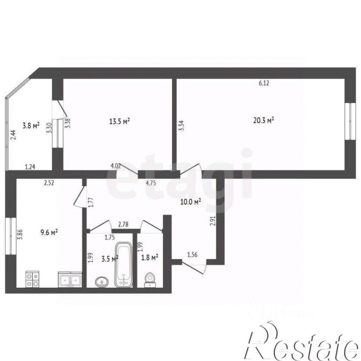 2-комн квартира проспект Ленина, 32В,  д. 32В