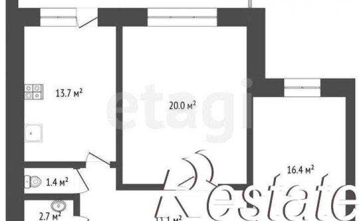 2-комн квартира улица Худайбердина, 150Б,  д. 150Б