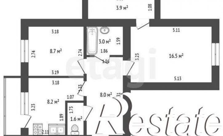 2-комн квартира Юрматинская улица, 1Б,  д. 1Б