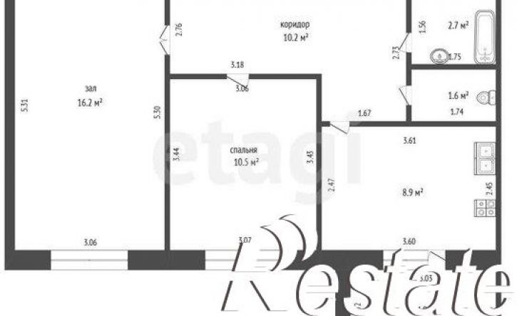 2-комн квартира проспект Октября, 89,  д. 89